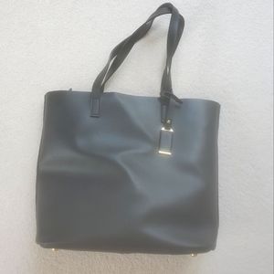 Faux leather tote